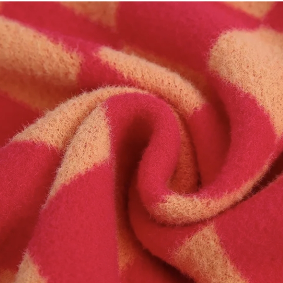 Zara Argyle Pink And Orange Sweater Size Med.  SUPER SOFT Worn Once - Picture 5 of 6